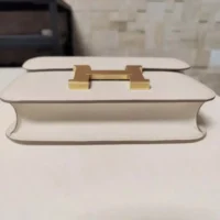 Hermes Women Constance 24 Bag Epsom Leather-WhiteGold (11)