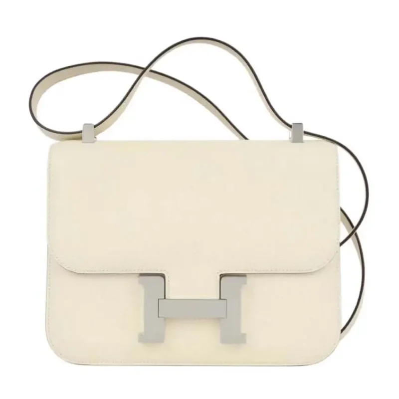 Hermes Women Constance 24 Bag Epsom Leather-White