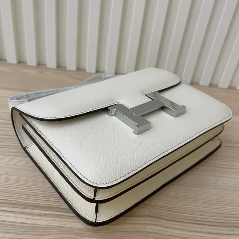 Hermes Women Constance 24 Bag Epsom Leather-White