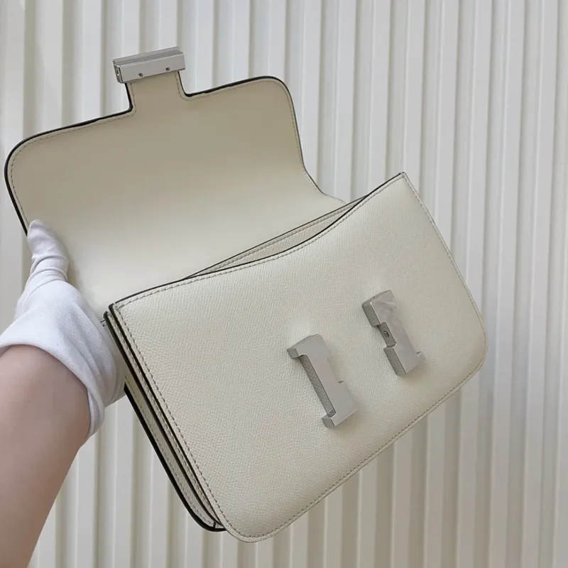 Hermes Women Constance 24 Bag Epsom Leather-White
