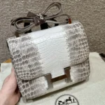 Hermes Women Constance 24 Himalaya Matte Niloticus Crocodile Palladium Hardware