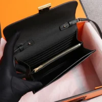 Hermes Women Constance Long To Go in Epsom Leather-BlackGold (1)