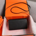 Hermes Women Constance Long To Go in Epsom Leather-Black/Gold