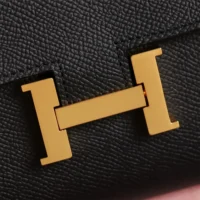 Hermes Women Constance Long To Go in Epsom Leather-BlackGold (1)