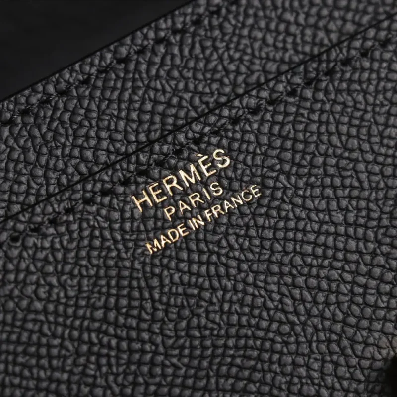 Hermes Women Constance Long To Go in Epsom Leather-Black/Gold