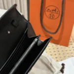 Hermes Women Constance Long To Go in Epsom Leather-Black/Silver