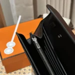 Hermes Women Constance Long To Go in Epsom Leather-Black/Silver