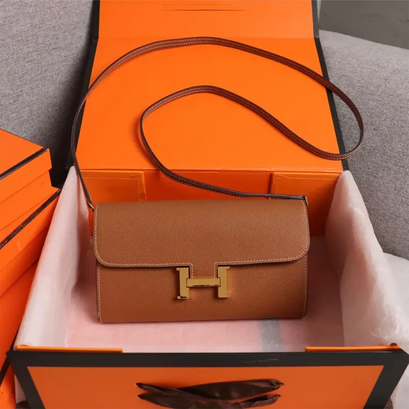 Hermes Women Constance Long To Go in Epsom Leather-Brown