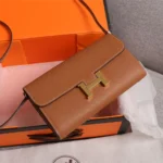 Hermes Women Constance Long To Go in Epsom Leather-Brown