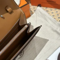 Hermes Women Constance Long To Go in Epsom Leather-BrownSilver (1)
