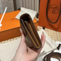 Hermes Women Constance Long To Go in Epsom Leather-BrownSilver (1)