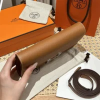 Hermes Women Constance Long To Go in Epsom Leather-BrownSilver (1)