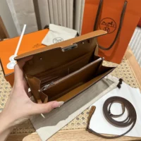 Hermes Women Constance Long To Go in Epsom Leather-BrownSilver (1)
