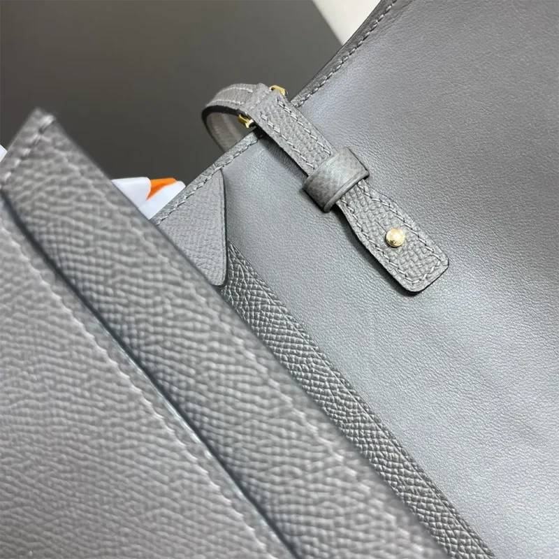 Hermes Women Constance Long To Go in Epsom Leather-Grey/Gold