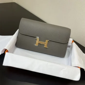 Hermes Women Constance Long To Go in Epsom Leather-Grey