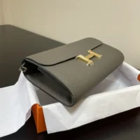Hermes Women Constance Long To Go in Epsom Leather-GreyGold (1)