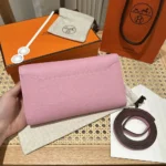 Hermes Women Constance Long To Go in Epsom Leather-Pink/Silver