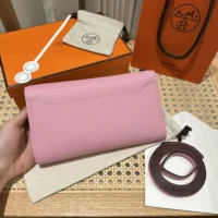 Hermes Women Constance Long To Go in Epsom Leather-PinkSilver (1)