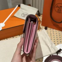 Hermes Women Constance Long To Go in Epsom Leather-PinkSilver (1)