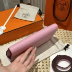 Hermes Women Constance Long To Go in Epsom Leather-Pink/Silver