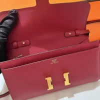 Hermes Women Constance Long To Go in Epsom Leather-Red (1)