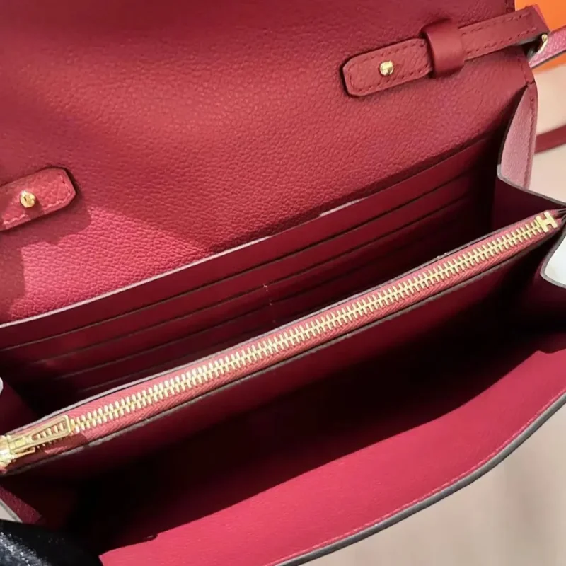 Hermes Women Constance Long To Go in Epsom Leather-Red
