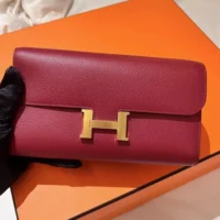 Hermes Women Constance Long To Go in Epsom Leather-Red (1)