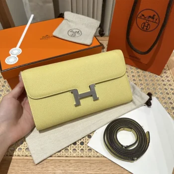 Hermes Women Constance Long To Go in Epsom Leather-Yellow/Gold