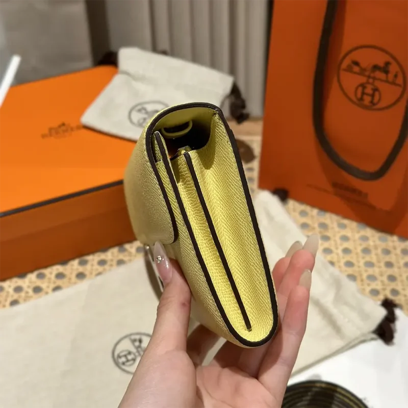 Hermes Women Constance Long To Go in Epsom Leather-Yellow/Gold