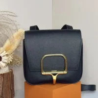 Hermes Women Della Cavalleria Mini Bag Epsom Leather-BlackGold (1)
