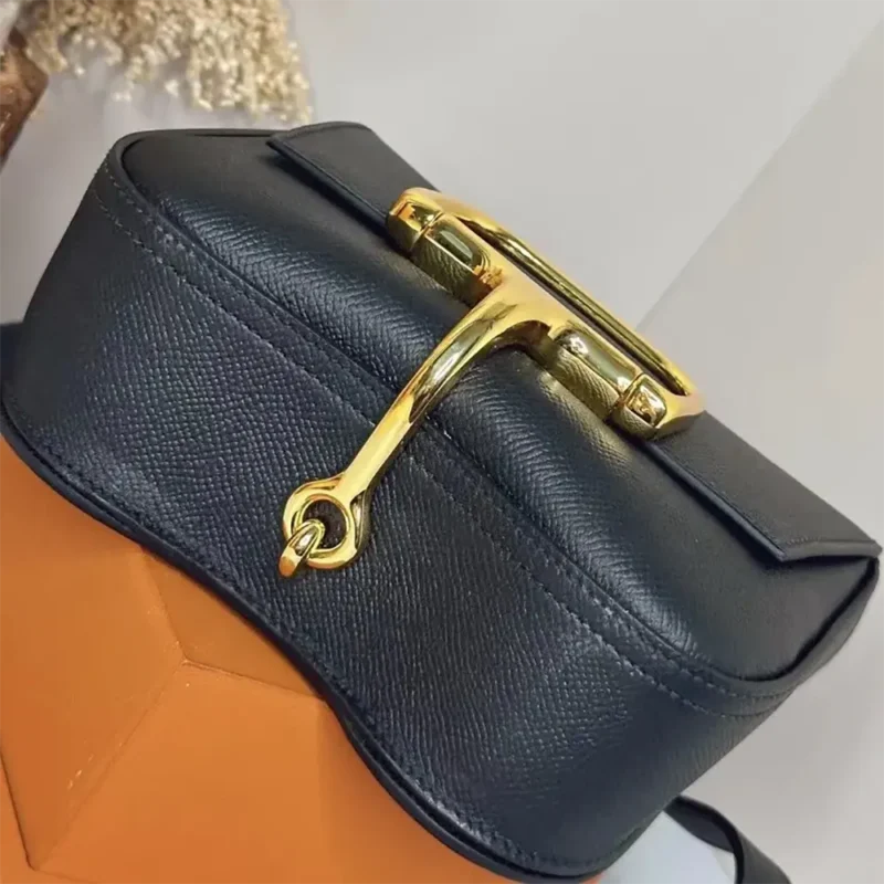 Hermes Women Della Cavalleria Mini Bag Epsom Leather-Black/Gold