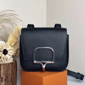 Hermes Women Della Cavalleria Mini Bag Epsom Leather-Black/Silver