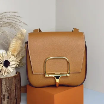 Hermes Women Della Cavalleria Mini Bag Epsom Leather-Brown/Gold