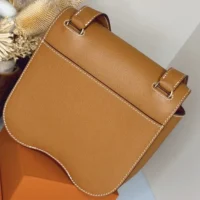 Hermes Women Della Cavalleria Mini Bag Epsom Leather-BrownGold (1)