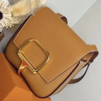 Hermes Women Della Cavalleria Mini Bag Epsom Leather-BrownGold (1)
