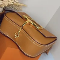 Hermes Women Della Cavalleria Mini Bag Epsom Leather-BrownGold (1)