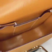 Hermes Women Della Cavalleria Mini Bag Epsom Leather-BrownSilver (2)
