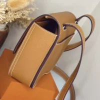 Hermes Women Della Cavalleria Mini Bag Epsom Leather-BrownSilver (2)