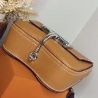 Hermes Women Della Cavalleria Mini Bag Epsom Leather-BrownSilver (2)