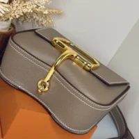 Hermes Women Della Cavalleria Mini Bag Epsom Leather-GreyGold (1)
