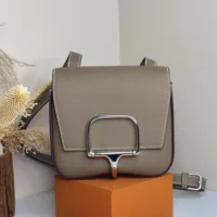 Hermes Women Della Cavalleria Mini Bag Epsom Leather-GreySilver (1)