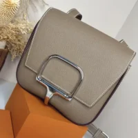 Hermes Women Della Cavalleria Mini Bag Epsom Leather-GreySilver (1)