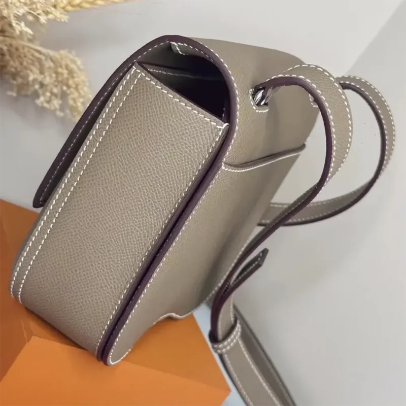 Hermes Women Della Cavalleria Mini Bag Epsom Leather-Grey/Silver