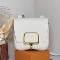 Hermes Women Della Cavalleria Mini Bag Epsom Leather-WhiteGold (1)