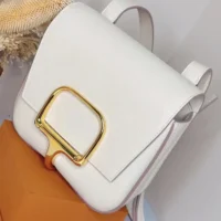 Hermes Women Della Cavalleria Mini Bag Epsom Leather-WhiteGold (1)