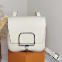 Hermes Women Della Cavalleria Mini Bag Epsom Leather-WhiteSilver (1)