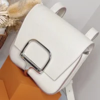 Hermes Women Della Cavalleria Mini Bag Epsom Leather-WhiteSilver (1)