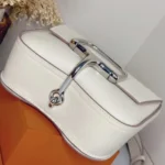 Hermes Women Della Cavalleria Mini Bag Epsom Leather-White/Silver