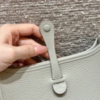 Hermes Women Evelyne 16 Amazone in Clemence Leather-BeigeSilver (1)