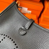 Hermes Women Evelyne 16 Amazone in Clemence Leather-BlackGold (1)